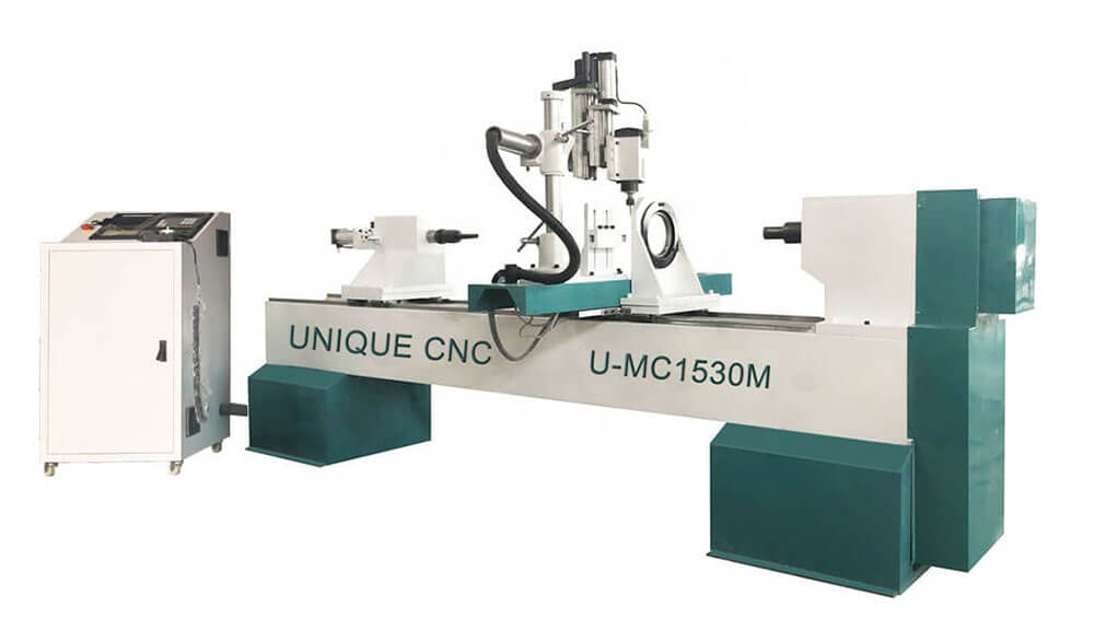 Wood Lathe CNC Machine With Milling/Engraving Spindle U-MC1530M